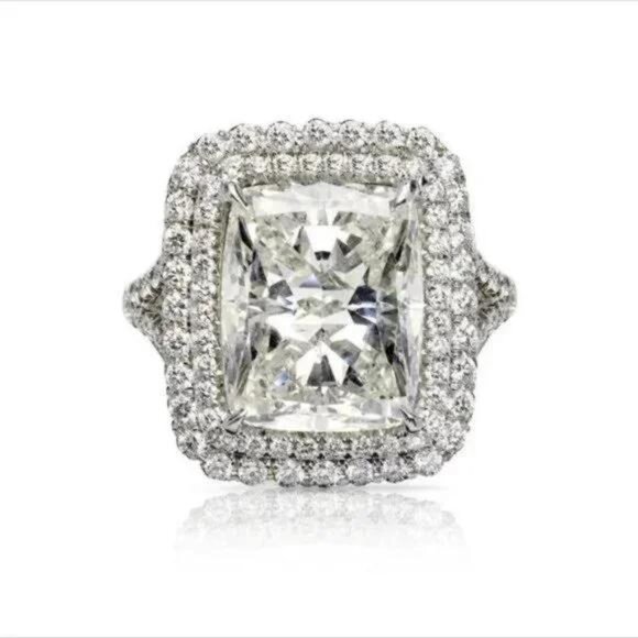 NEW PRINCESS DIAMOND ENGAGEMENT S925 SILVER RING, CUTE RING, SHINY RING. - Picture 6 of 7